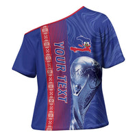 Custom Afro-Haiti Football Cross Shoulder Shirt 2026 Grenadye Alaso Blue Version - Wonder Print Shop