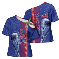 Custom Afro-Haiti Football Cross Shoulder Shirt 2026 Grenadye Alaso Blue Version - Wonder Print Shop