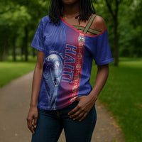 Custom Afro-Haiti Football Cross Shoulder Shirt 2026 Grenadye Alaso Blue Version - Wonder Print Shop
