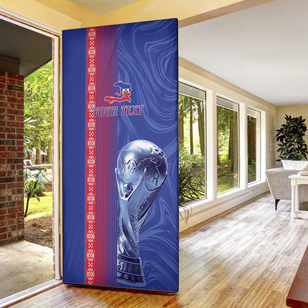 Custom Afro-Haiti Football Door Cover 2026 Grenadye Alaso Blue Version - Wonder Print Shop