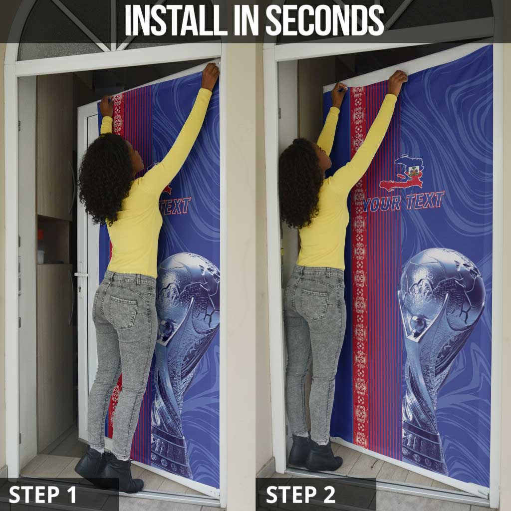 Custom Afro-Haiti Football Door Cover 2026 Grenadye Alaso Blue Version - Wonder Print Shop