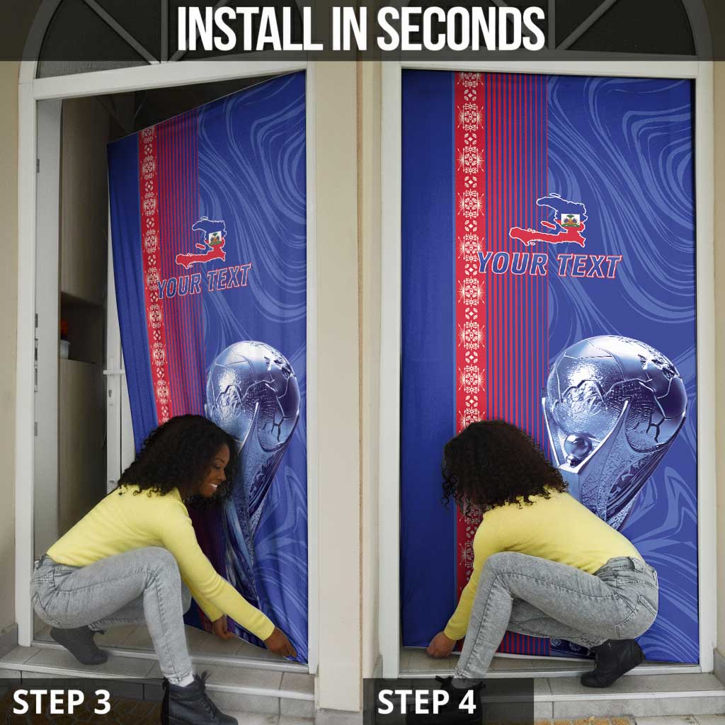 Custom Afro-Haiti Football Door Cover 2026 Grenadye Alaso Blue Version - Wonder Print Shop