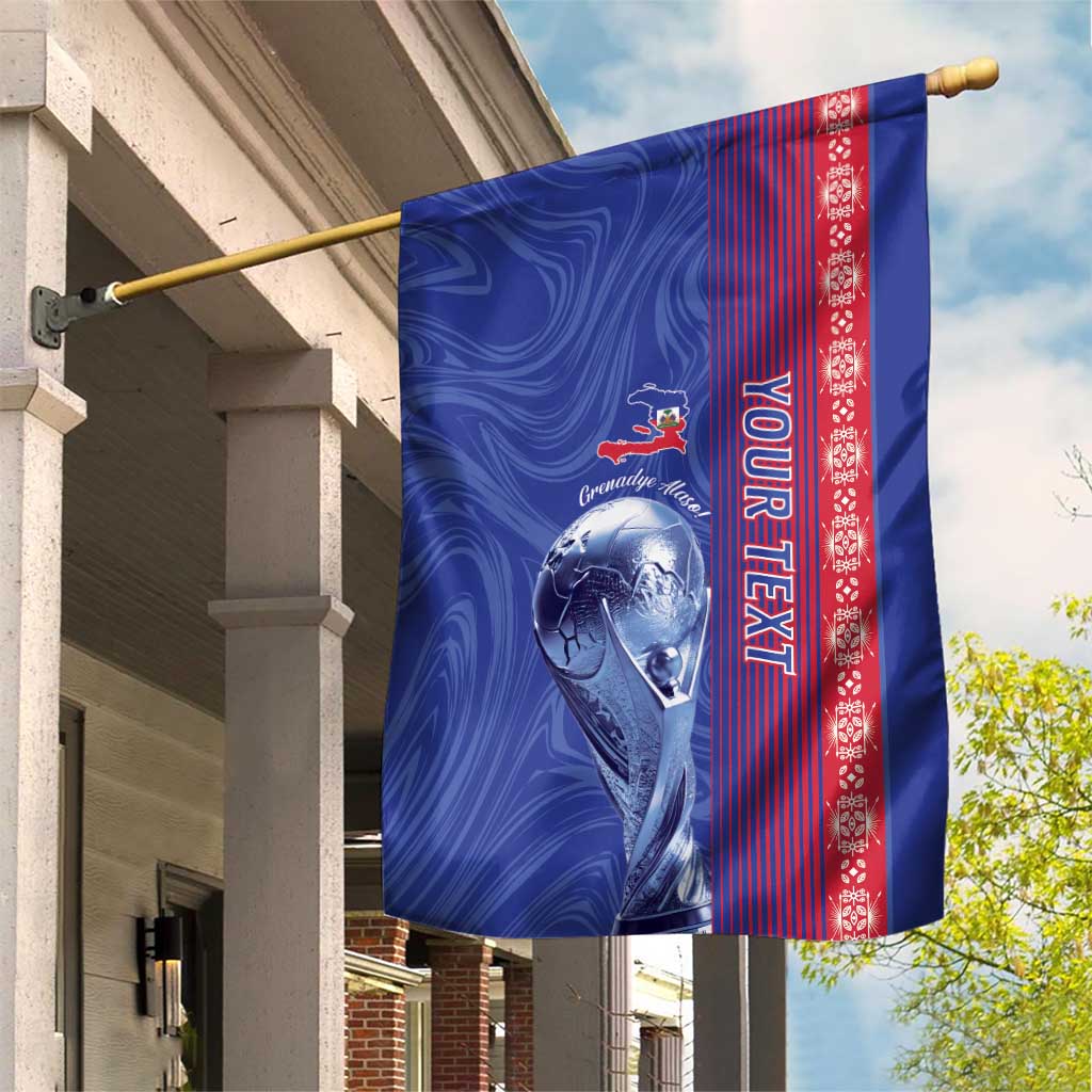 Custom Afro-Haiti Football Garden Flag 2026 Grenadye Alaso Blue Version - Wonder Print Shop