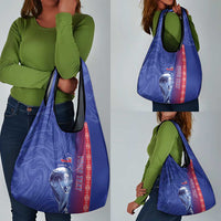 Custom Afro-Haiti Football Grocery Bag 2026 Grenadye Alaso Blue Version - Wonder Print Shop