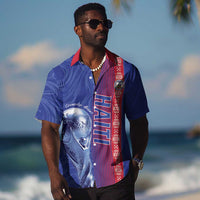 Custom Afro-Haiti Football Hawaiian Shirt 2026 Grenadye Alaso Blue Version LT14
