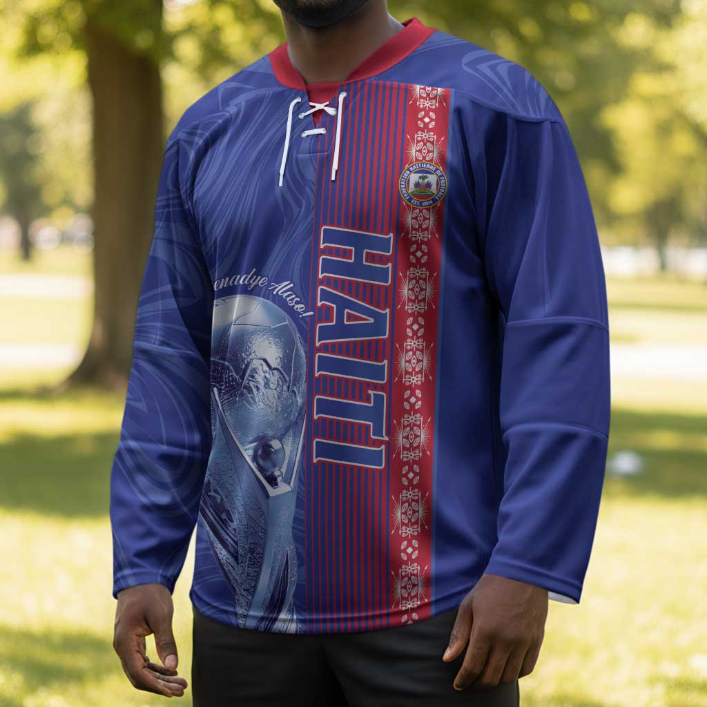 Custom Afro-Haiti Football Hockey Jersey 2026 Grenadye Alaso Blue Version - Wonder Print Shop
