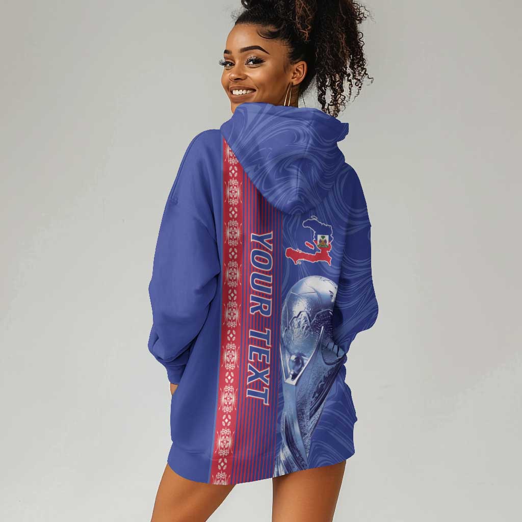 Custom Afro-Haiti Football Hoodie Dress 2026 Grenadye Alaso Blue Version - Wonder Print Shop