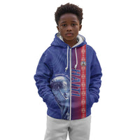 Custom Afro-Haiti Football Kid Hoodie 2026 Grenadye Alaso Blue Version - Wonder Print Shop