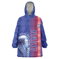 Custom Afro-Haiti Football Kid Wearable Blanket Hoodie 2026 Grenadye Alaso Blue Version - Wonder Print Shop