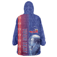 Custom Afro-Haiti Football Kid Wearable Blanket Hoodie 2026 Grenadye Alaso Blue Version - Wonder Print Shop