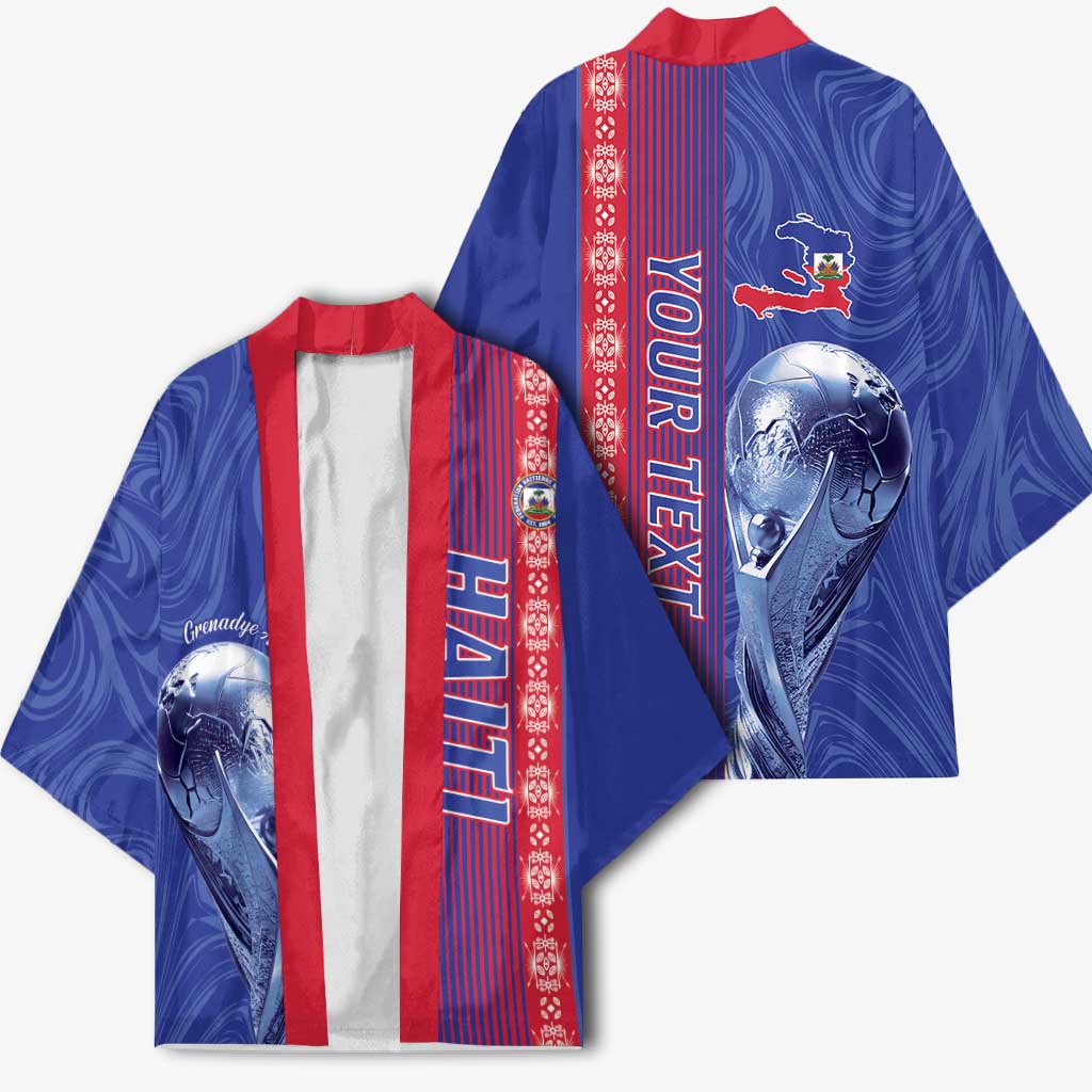 Custom Afro-Haiti Football Kimono 2026 Grenadye Alaso Blue Version - Wonder Print Shop
