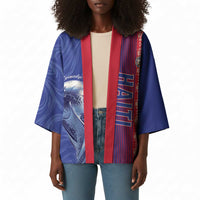 Custom Afro-Haiti Football Kimono 2026 Grenadye Alaso Blue Version - Wonder Print Shop