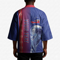 Custom Afro-Haiti Football Kimono 2026 Grenadye Alaso Blue Version - Wonder Print Shop