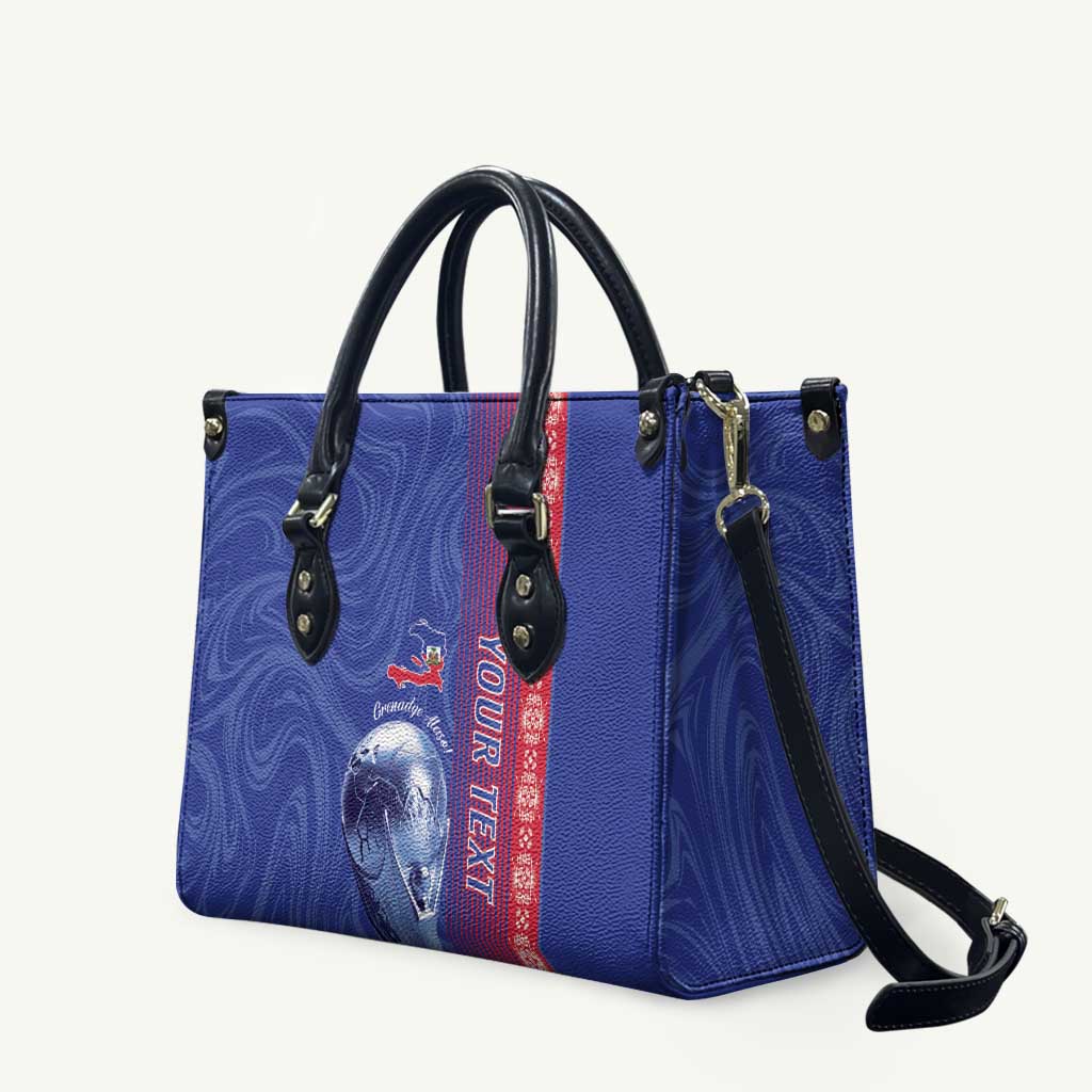 Custom Afro-Haiti Football Leather Bag 2026 Grenadye Alaso Blue Version - Wonder Print Shop
