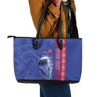 Custom Afro-Haiti Football Leather Tote Bag 2026 Grenadye Alaso Blue Version - Wonder Print Shop