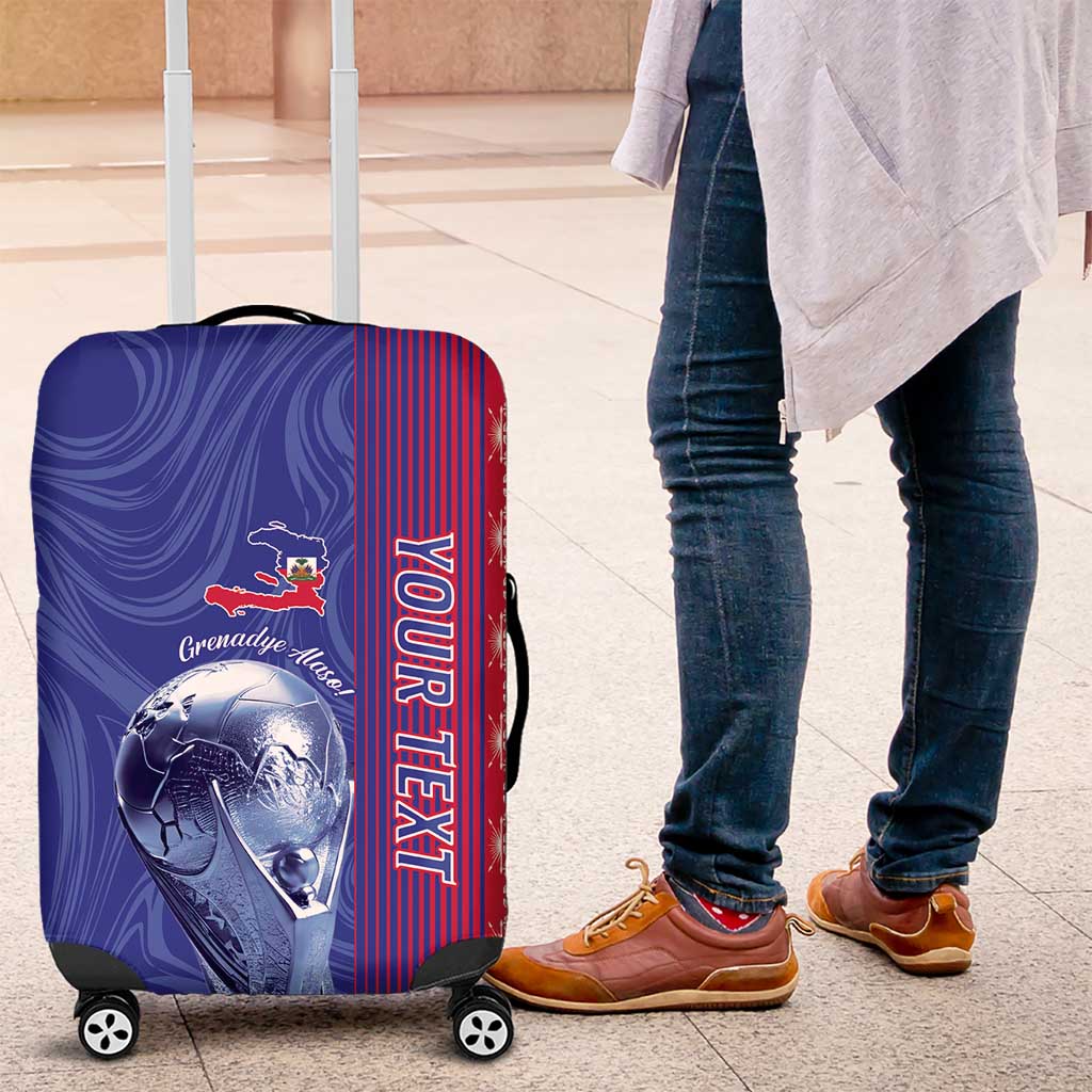Custom Afro-Haiti Football Luggage Cover 2026 Grenadye Alaso Blue Version - Wonder Print Shop