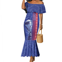 Custom Afro-Haiti Football Mermaid Dress 2026 Grenadye Alaso Blue Version LT14