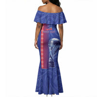 Custom Afro-Haiti Football Mermaid Dress 2026 Grenadye Alaso Blue Version LT14