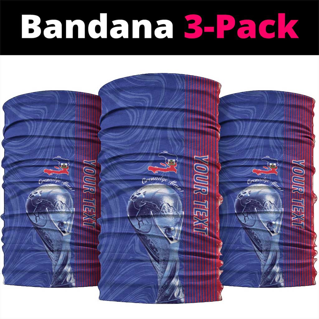 Custom Afro-Haiti Football Neck Gaiter 2026 Grenadye Alaso Blue Version - Wonder Print Shop