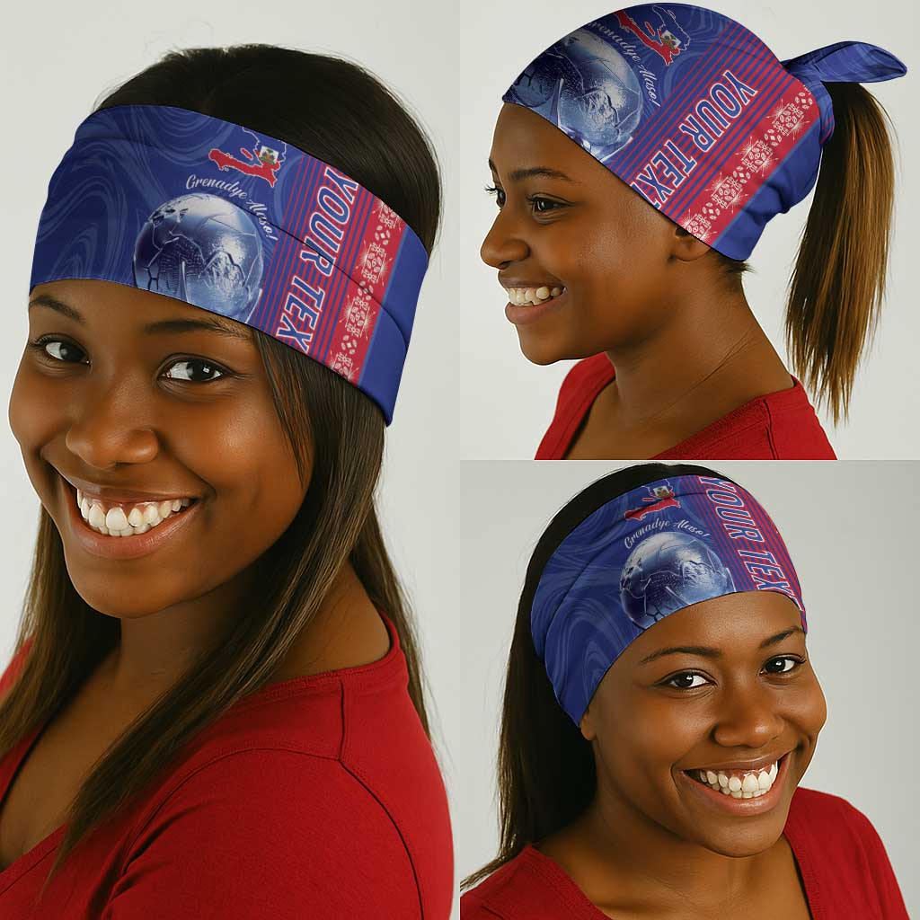 Custom Afro-Haiti Football Neck Gaiter 2026 Grenadye Alaso Blue Version - Wonder Print Shop