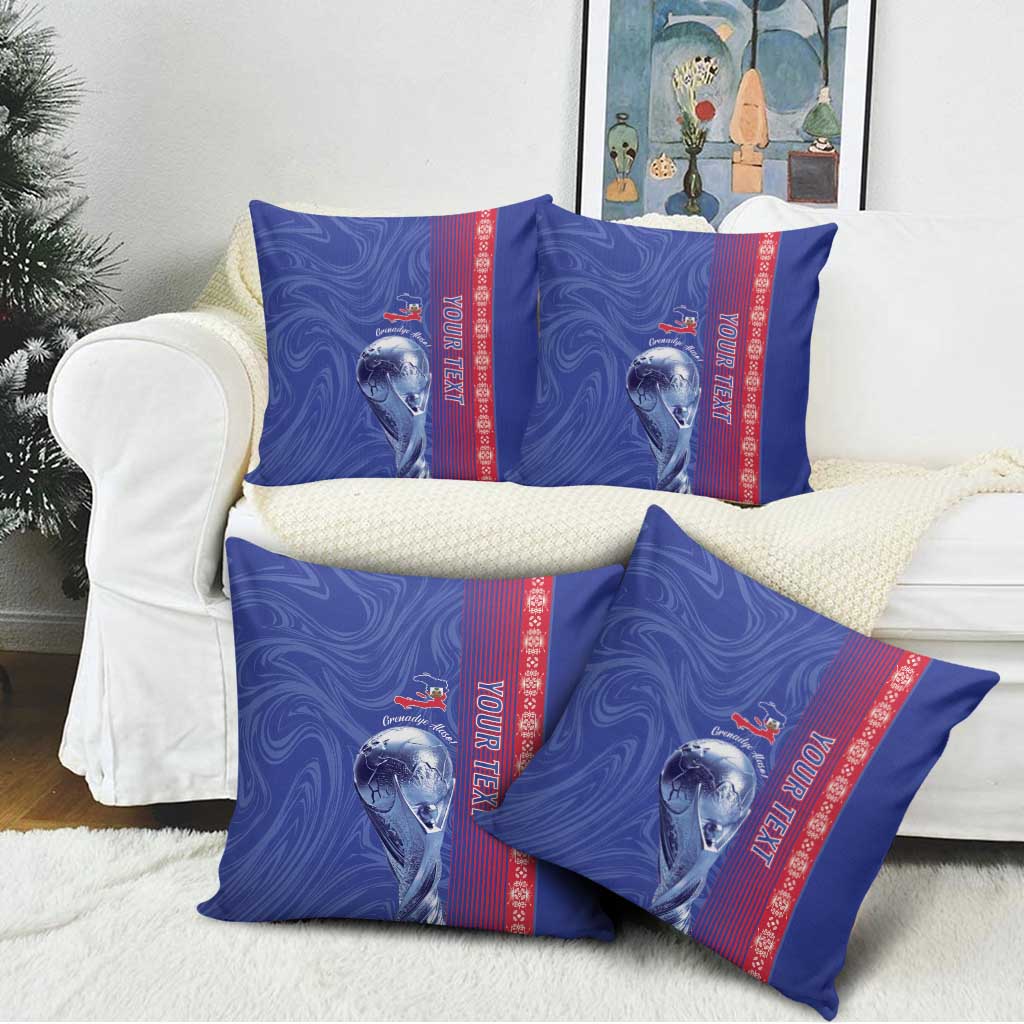 Custom Afro-Haiti Football Pillow Cover 2026 Grenadye Alaso Blue Version - Wonder Print Shop