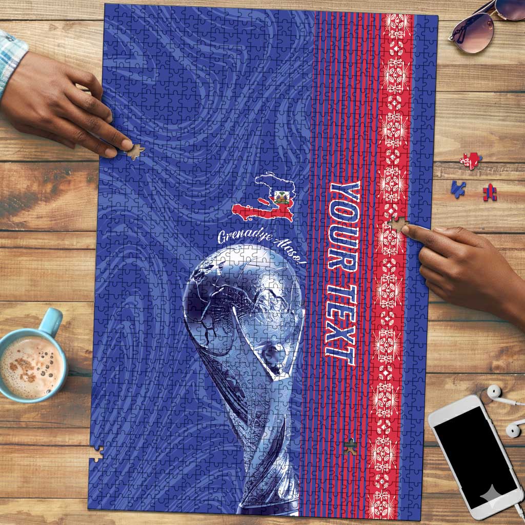Custom Afro-Haiti Football Puzzle 2026 Grenadye Alaso Blue Version - Wonder Print Shop