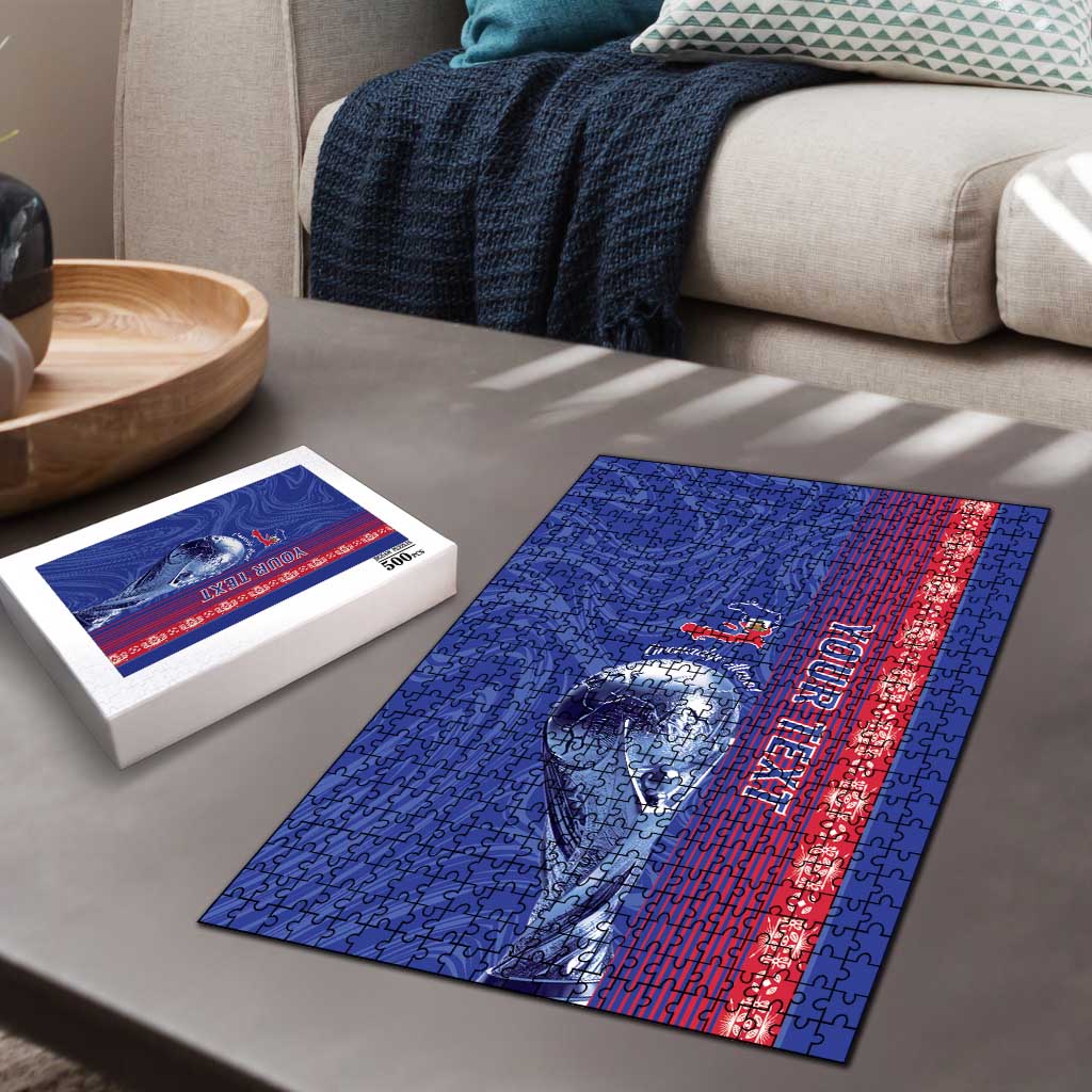 Custom Afro-Haiti Football Puzzle 2026 Grenadye Alaso Blue Version - Wonder Print Shop
