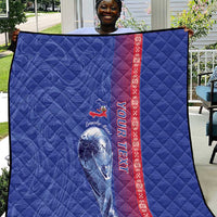 Custom Afro-Haiti Football Quilt 2026 Grenadye Alaso Blue Version - Wonder Print Shop
