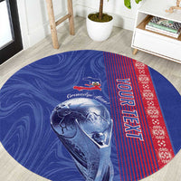 Custom Afro-Haiti Football Round Carpet 2026 Grenadye Alaso Blue Version - Wonder Print Shop