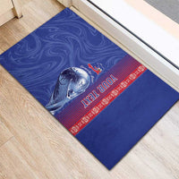 Custom Afro-Haiti Football Rubber Doormat 2026 Grenadye Alaso Blue Version - Wonder Print Shop