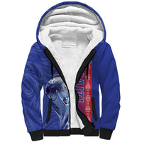 Custom Afro-Haiti Football Sherpa Hoodie 2026 Grenadye Alaso Blue Version - Wonder Print Shop
