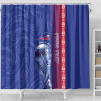 Custom Afro-Haiti Football Shower Curtain 2026 Grenadye Alaso Blue Version - Wonder Print Shop