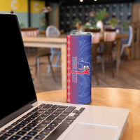 Custom Afro-Haiti Football Skinny Tumbler 2026 Grenadye Alaso Blue Version - Wonder Print Shop