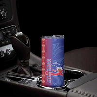 Custom Afro-Haiti Football Skinny Tumbler 2026 Grenadye Alaso Blue Version - Wonder Print Shop