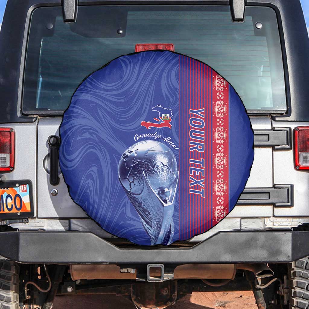 Custom Afro-Haiti Football Spare Tire Cover 2026 Grenadye Alaso Blue Version - Wonder Print Shop