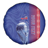 Custom Afro-Haiti Football Spare Tire Cover 2026 Grenadye Alaso Blue Version - Wonder Print Shop