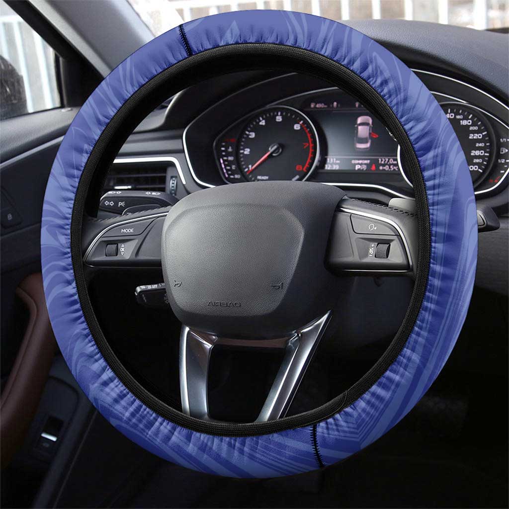 Afro-Haiti Football Steering Wheel Cover 2026 Grenadye Alaso Blue Version - Wonder Print Shop