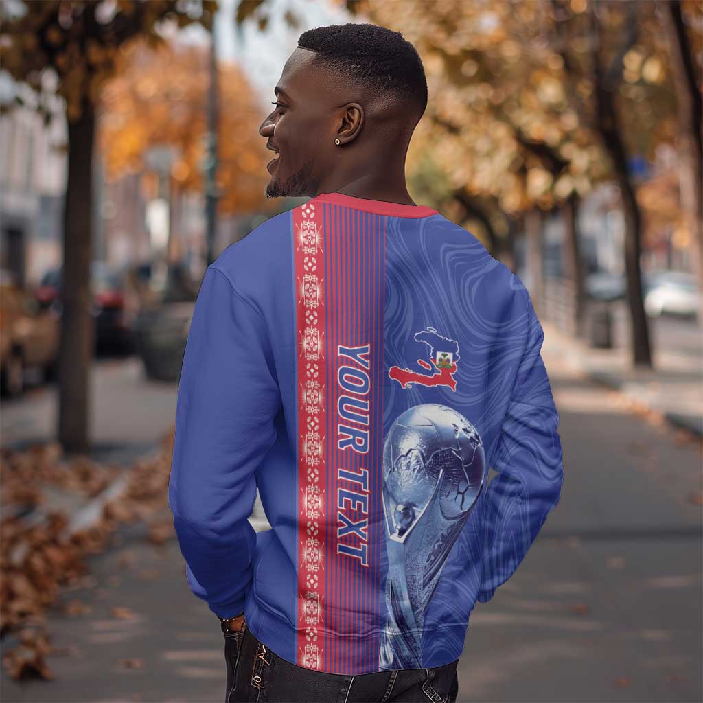 Custom Afro-Haiti Football Sweatshirt 2026 Grenadye Alaso Blue Version - Wonder Print Shop