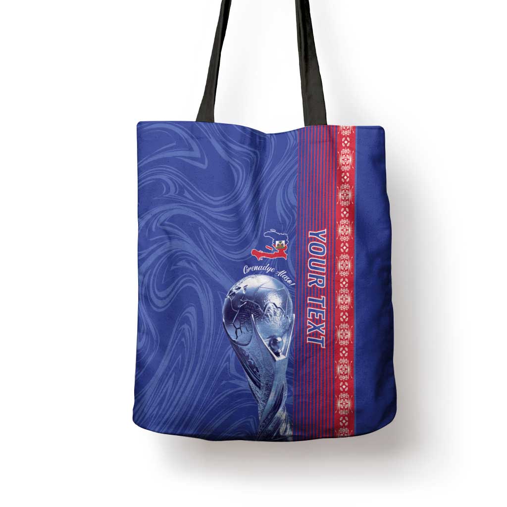 Custom Afro-Haiti Football Tote Bag 2026 Grenadye Alaso Blue Version - Wonder Print Shop