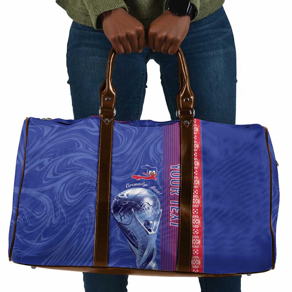 Custom Afro-Haiti Football Travel Bag 2026 Grenadye Alaso Blue Version - Wonder Print Shop