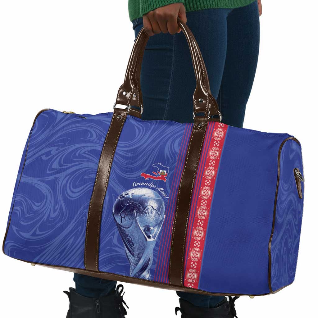 Custom Afro-Haiti Football Travel Bag 2026 Grenadye Alaso Blue Version - Wonder Print Shop