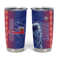 Custom Afro-Haiti Football Tumbler Cup 2026 Grenadye Alaso Blue Version - Wonder Print Shop