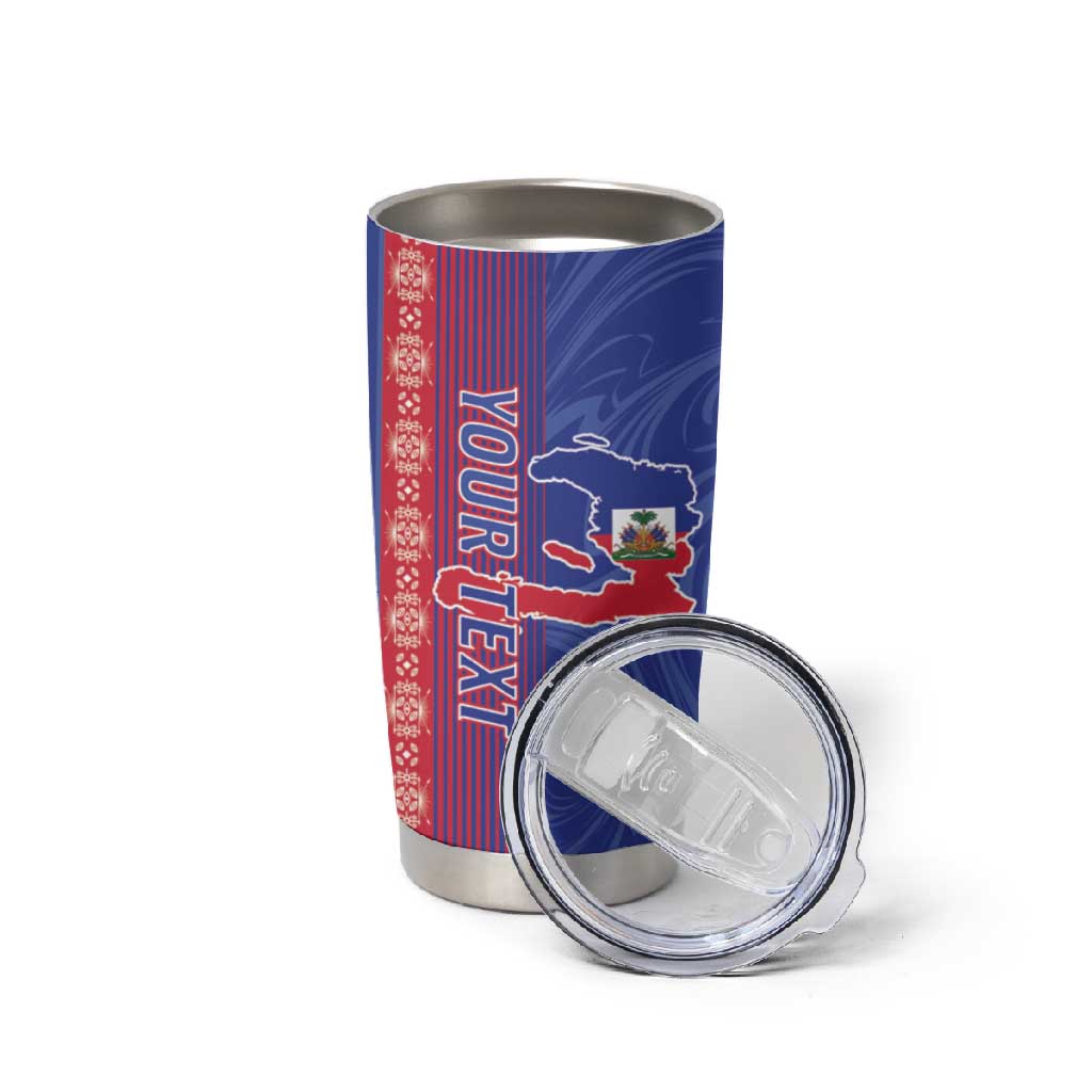 Custom Afro-Haiti Football Tumbler Cup 2026 Grenadye Alaso Blue Version - Wonder Print Shop