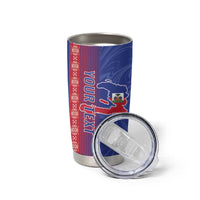 Custom Afro-Haiti Football Tumbler Cup 2026 Grenadye Alaso Blue Version - Wonder Print Shop