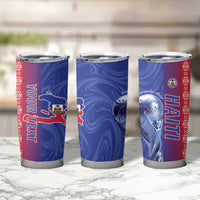 Custom Afro-Haiti Football Tumbler Cup 2026 Grenadye Alaso Blue Version - Wonder Print Shop