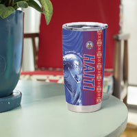 Custom Afro-Haiti Football Tumbler Cup 2026 Grenadye Alaso Blue Version - Wonder Print Shop