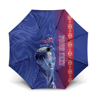 Custom Afro-Haiti Football Umbrella 2026 Grenadye Alaso Blue Version - Wonder Print Shop