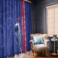 Custom Afro-Haiti Football Window Curtain 2026 Grenadye Alaso Blue Version - Wonder Print Shop
