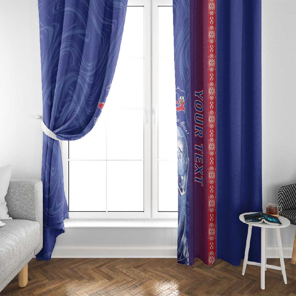 Custom Afro-Haiti Football Window Curtain 2026 Grenadye Alaso Blue Version - Wonder Print Shop