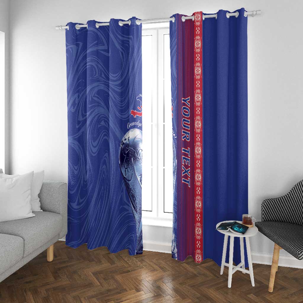 Custom Afro-Haiti Football Window Curtain 2026 Grenadye Alaso Blue Version - Wonder Print Shop